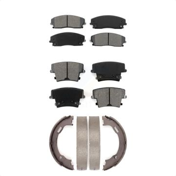 Front Rear Semi-Metallic Brake Pads And Parking Shoes Kit For Dodge Chrysler 300 Charger KSN-100672