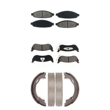 Front Rear Semi-Metallic Brake Pads And Parking Shoes Kit For 2004-2008 Chrysler Pacifica KSN-100674