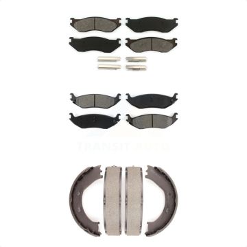 Front Rear Semi-Metallic Brake Pads And Parking Shoes Kit For Dodge Ram 1500 KSN-100680