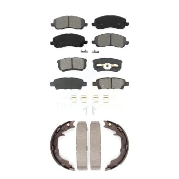 Front Rear Semi-Metallic Brake Pads & Parking Shoe Kit For Jeep Patriot Mitsubishi Lancer KSN-100681