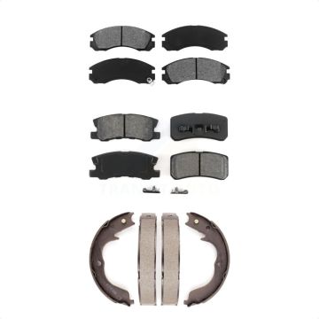 Front Rear Semi-Metallic Brake Pads And Parking Shoes Kit For Mitsubishi Lancer KSN-100683