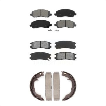 Front Rear Semi-Metallic Brake Pads And Parking Shoes Kit For Mitsubishi Eclipse Galant KSN-100684