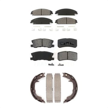 Front Rear Semi-Metallic Brake Pads & Parking Shoes Kit For 2008-2009 Dodge Caliber SRT-4 KSN-100685