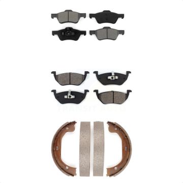 Front Rear Semi-Metallic Brake Pads And Parking Shoes Kit For Ford Escape Mazda Tribute KSN-100698