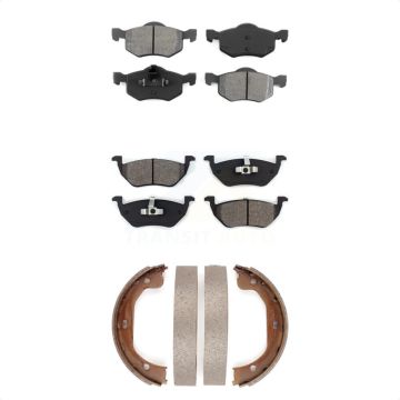 Front Rear Semi-Metallic Brake Pads And Parking Shoe Kit For 2005-2006 Mazda Tribute 2.3L KSN-100699