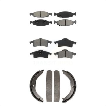 Front Rear Semi-Metallic Brake Pads And Parking Shoes Kit For Jeep Grand Cherokee KSN-100705