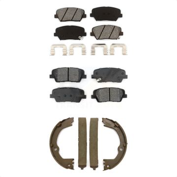 Front Rear Semi-Metallic Brake Pads And Parking Shoes Kit For Kia Sorento KSN-100708