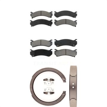Front Rear Semi-Metallic Brake Pads Parking Shoes Kit For GMC Chevrolet Sierra 2500 HD XL KSN-100714