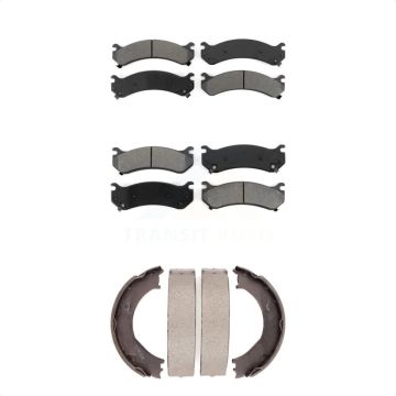 Front Rear Semi-Metallic Brake Pads Parking Shoes Kit For Chevrolet GMC Sierra 2500 HD H2 KSN-100715