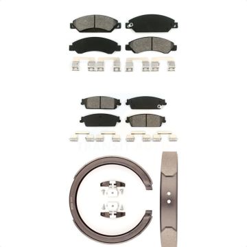 Front Rear Semi-Metallic Brake Pads Parking Shoe Kit For Chevrolet Avalanche Cadillac GMC KSN-100719