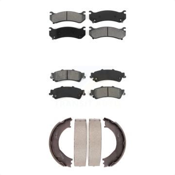 Front Rear Semi-Metallic Brake Pads And Parking Shoe Kit For Chevrolet Silverado 1500 GMC KSN-100729