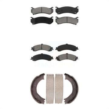 Front Rear Semi-Metallic Brake Pads And Parking Shoe Kit For Chevrolet Silverado 1500 GMC KSN-100730