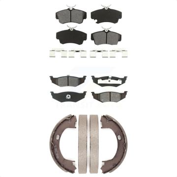 Front Rear Semi-Metallic Brake Pads & Parking Shoe Kit For Chrysler PT Cruiser Dodge Neon KSN-100731