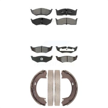 Front Rear Semi-Metallic Brake Pads Parking Shoe Kit For Chrysler Intrepid Dodge Concorde KSN-100734