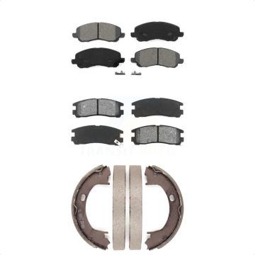 Front Rear Semi-Metallic Brake Pads Parking Shoe Kit For Mitsubishi Eclipse Dodge Stratus KSN-100735