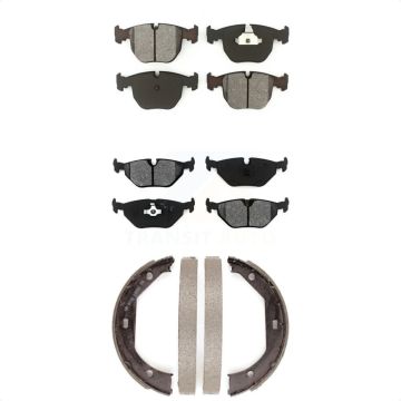 Front Rear Semi-Metallic Brake Pads And Parking Shoes Kit For BMW 540i 530i KSN-100737