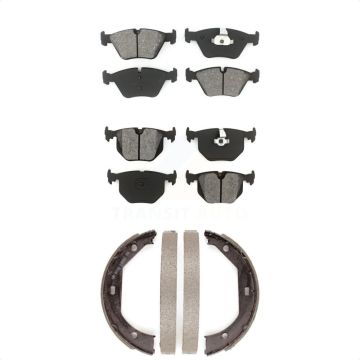 Front Rear Semi-Metallic Brake Pads And Parking Shoes Kit For BMW 330Ci 330i 330xi KSN-100739