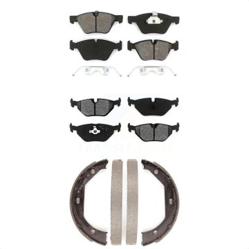 Front Rear Semi-Metallic Brake Pads And Parking Shoes Kit For BMW 528i 525i KSN-100741