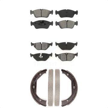 Front Rear Semi-Metallic Brake Pads And Parking Shoes Kit For 2001-2005 BMW 325xi KSN-100742