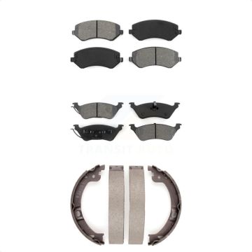 Front Rear Semi-Metallic Brake Pads And Parking Shoes Kit For 2001 Chrysler Voyager KSN-100745