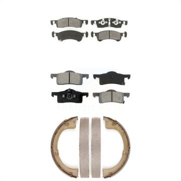 Front Rear Semi-Metallic Brake Pads And Parking Shoes Kit For Ford Expedition Lincoln KSN-100747
