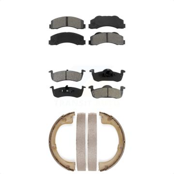 Front Rear Semi-Metallic Brake Pads And Parking Shoes Kit For Ford Expedition Lincoln KSN-100748