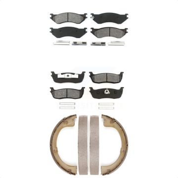 Front Rear Semi-Metallic Brake Pads And Parking Shoes Kit For Lincoln Navigator KSN-100751