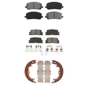 Front Rear Semi-Metallic Brake Pads And Parking Shoes Kit For 2001-2003 Toyota Highlander KSN-100758