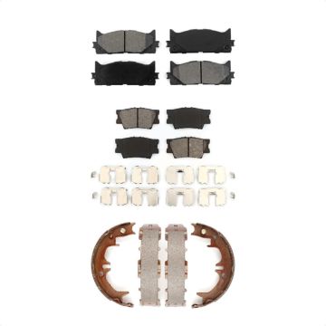 Front Rear Semi-Metallic Brake Pads Parking Shoes Kit For Toyota Camry Lexus ES350 Avalon KSN-100759