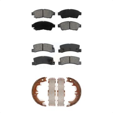 Front Rear Semi-Metallic Brake Pads And Parking Shoes Kit For 1992-1999 Toyota Camry 2.2L KSN-100760