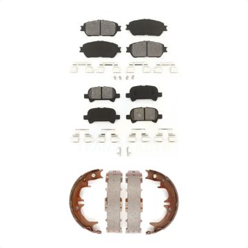 Front Rear Semi-Metallic Brake Pads And Parking Shoes Kit For Toyota Camry Solara Avalon KSN-100762