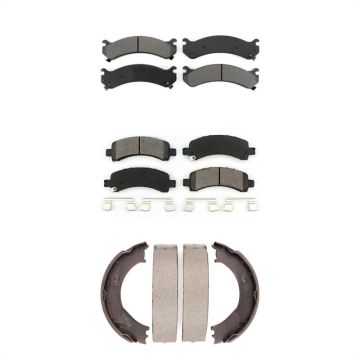 Front Rear Semi-Metallic Brake Pads Parking Shoes Kit For Chevrolet GMC Express 2500 3500 KSN-100771