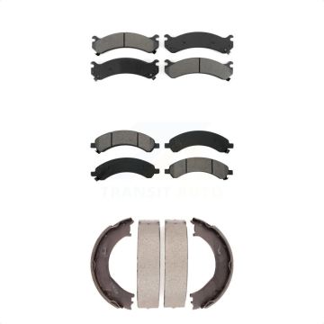 Front Rear Semi-Metallic Brake Pads And Parking Shoes Kit For Chevrolet Express 3500 GMC KSN-100772