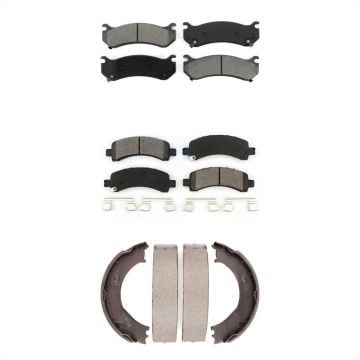 Front Rear Semi-Metallic Brake Pads And Parking Shoes Kit For Chevrolet Express 2500 GMC KSN-100774