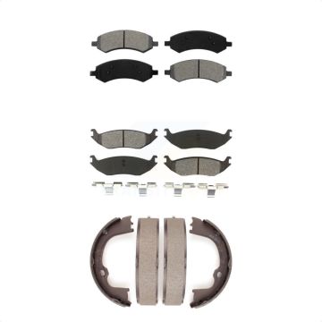 Front Rear Semi-Metallic Brake Pads Parking Shoes Kit For Ram 1500 Classic Dodge Chrysler KSN-100782