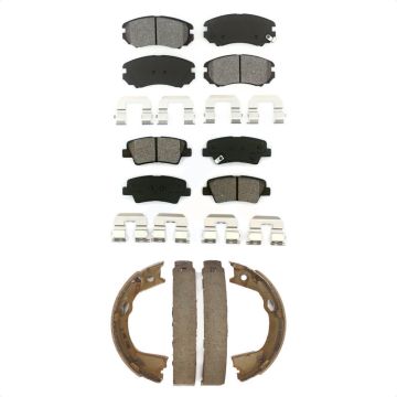Front Rear Semi-Metallic Brake Pads And Parking Shoes Kit For 2010-2011 Hyundai Azera KSN-100791