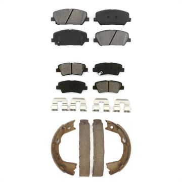 Front Rear Semi-Metallic Brake Pads And Parking Shoes Kit For Kia Optima KSN-100793