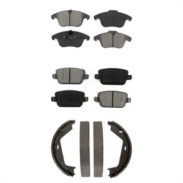 Front Rear Semi-Metallic Brake Pads And Parking Shoes Kit For 2007-2009 Volvo S80 FWD KSN-100800