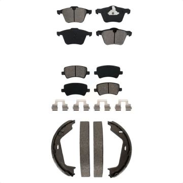 Front Rear Semi-Metallic Brake Pads And Parking Shoes Kit For 2007-2009 Volvo S80 AWD KSN-100801