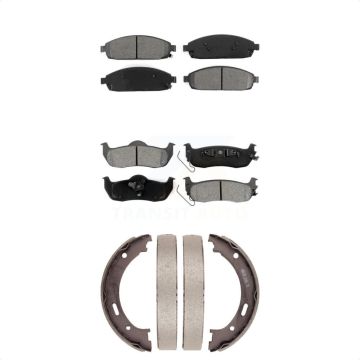 Front Rear Semi-Metallic Brake Pads & Parking Shoes Kit For Jeep Grand Cherokee Commander KSN-100802