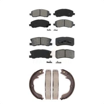 Front Rear Semi-Metallic Brake Pads And Parking Shoes Kit For Mitsubishi Outlander KSN-100804