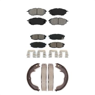 Front Rear Semi-Metallic Brake Pads And Parking Shoes Kit For Subaru Outback Legacy KSN-100807