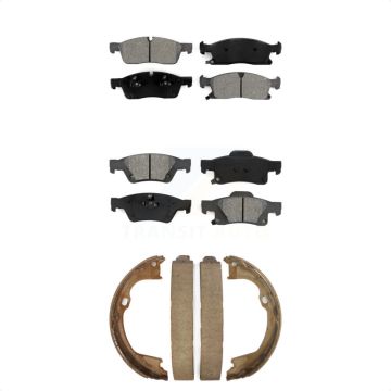 Front Rear Semi-Metallic Brake Pads And Parking Shoes Kit For Dodge Durango Jeep Grand WK KSN-100811