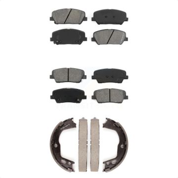 Front Rear Semi-Metallic Brake Pads And Parking Shoes Kit For Hyundai Genesis Coupe KSN-100812