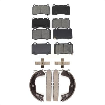 Front Rear Semi-Metallic Brake Pads And Parking Shoes Kit For Hyundai Genesis Coupe KSN-100813
