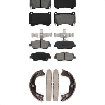 Front Rear Semi-Metallic Brake Pads And Parking Shoes Kit For Hyundai Genesis Equus KSN-100816