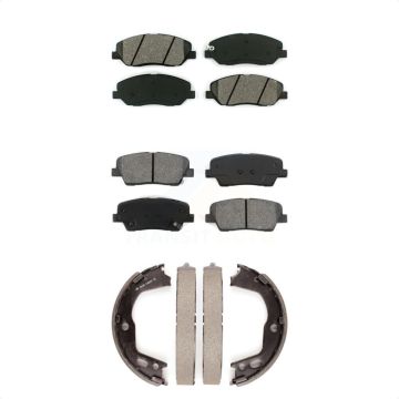 Front Rear Semi-Metallic Brake Pads And Parking Shoes Kit For Hyundai Genesis 3.8L KSN-100817