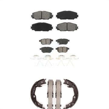 Front Rear Semi-Metallic Brake Pads And Parking Shoes Kit For Toyota Matrix Pontiac Vibe KSN-100818