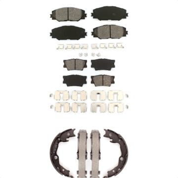 Front Rear Semi-Metallic Brake Pads Parking Shoes Kit For Toyota RAV4 Matrix Pontiac Vibe KSN-100819