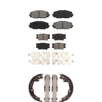 Front Rear Semi-Metallic Brake Pads And Parking Shoes Kit For Toyota RAV4 Lexus HS250h KSN-100821